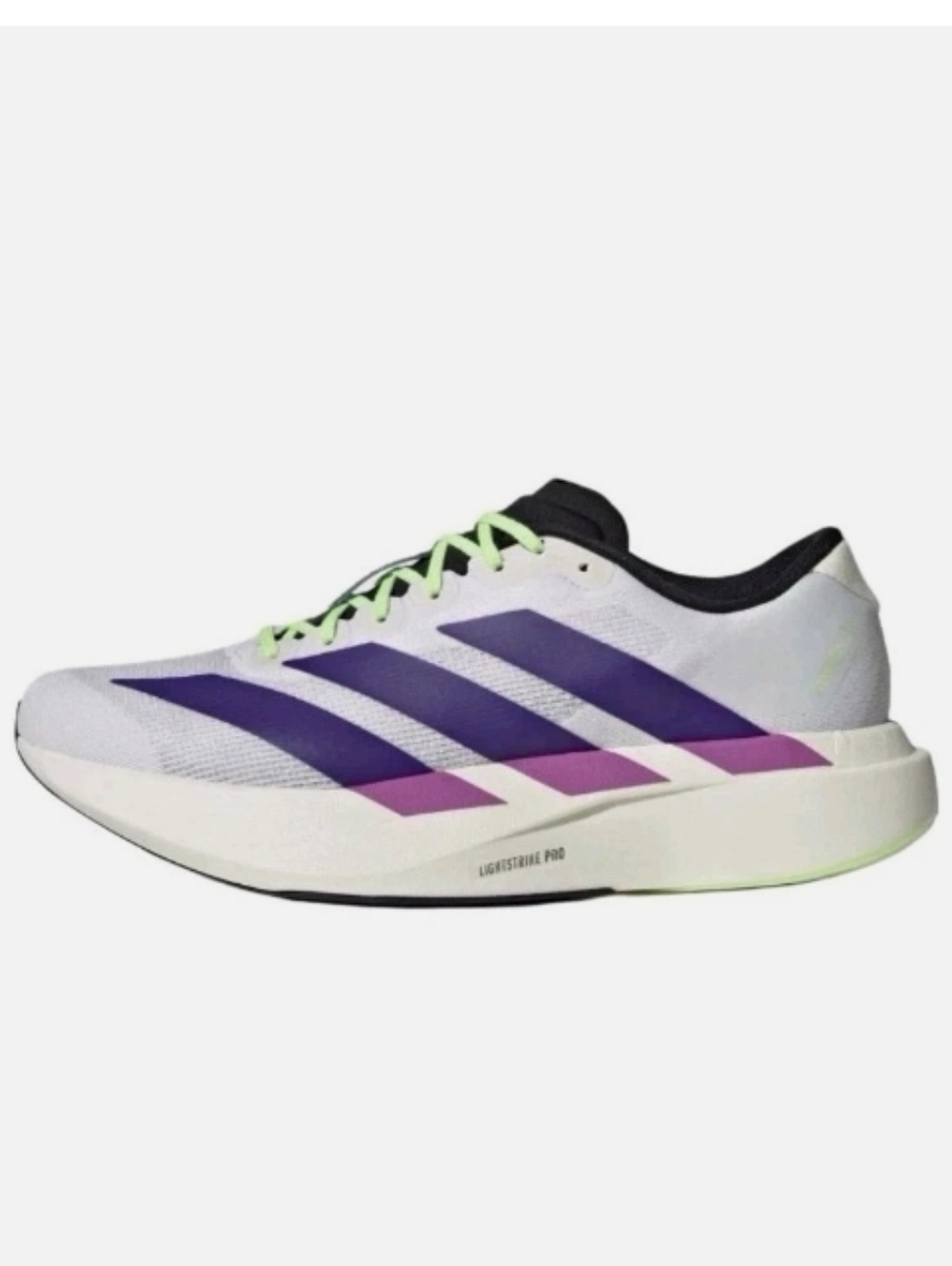 NEW Adidas Men's Sz 13 Adizero Evo SL White  Purple Lime Running JS4495